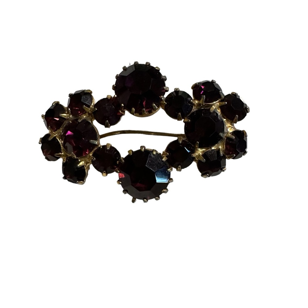 Vintage Purple Brooch Rhinestone Pin